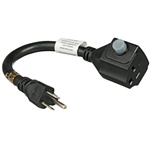 Furman ADP-1520B Adapter Cord, 20 Amp Socket to 15 Amp Plug w/ Internal Breaker