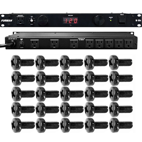 Furman M-8Dx Standard Level Power Conditioning, 15 Amp, 9 Outlets w/ Wall Wart Spacing (Plus 25 Rack Screws)