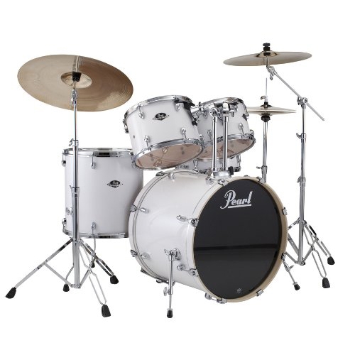 Pearl Drums EXX725/C 5-Piece Export Standard Drum Set with Hardware (Pure White)