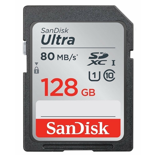 SanDisk 128GB Class 10 SDHC UHS-I Up to 80MB/s Memory Card