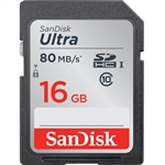 SanDisk 16GB Class 10 SDHC UHS-I Up to 80MB/s Memory Card