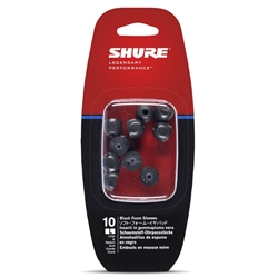 Shure EABKF1-10L Large Foam Sleeves (10 Included/5 Pair) for E3c, E4c, E5c, E500PTH, i3c, i4c & SE Earphones (Black)