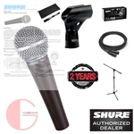 Shure SM58 PK1 Cardioid Vocal Mic w/ 20ft XLR Cable and a Mic Stand (Bundle)