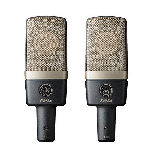 AKG C314 Matched Pair Stereo Set Professional Multi-Pattern Condenser Microphones