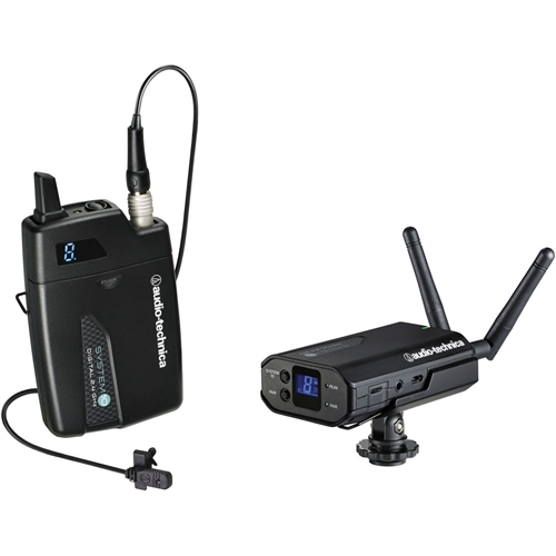 Audio-Technica ATW-1701/L System 10 Camera-Mount Portable Digital Wireless Systems w/ Omni Lavalier Mic