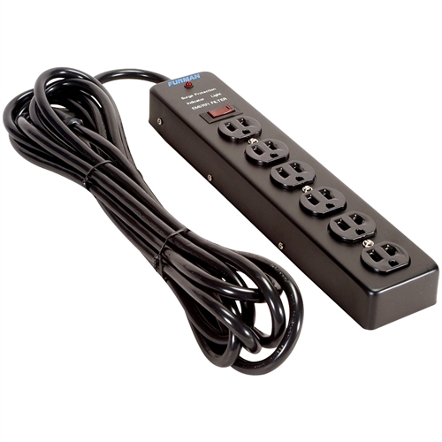 Furman SS-6 Slim Steel Power Strip w/ 6 Outlets, Surge Suppressor
