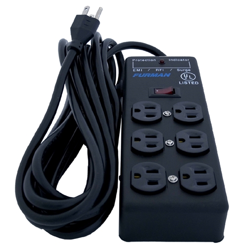 Furman SS-6B Steel Power Strip w/ 6 Outlets, Surge Suppressor